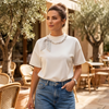 White tshirt with neckline details