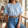 Bleu puff top